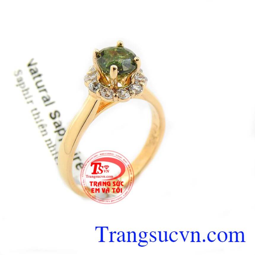 Nhẫn nữ Sapphire sang trọng, nhẫn nữ đẹp, nhẫn nữ vàng
