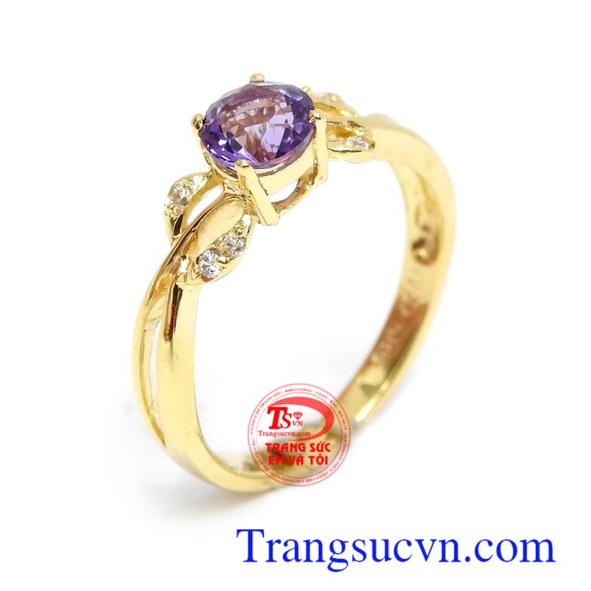 Nhẫn nữ thạch anh tím hạnh phúc, nhẫn nữ đẹp, nhẫn nữ sang trọng