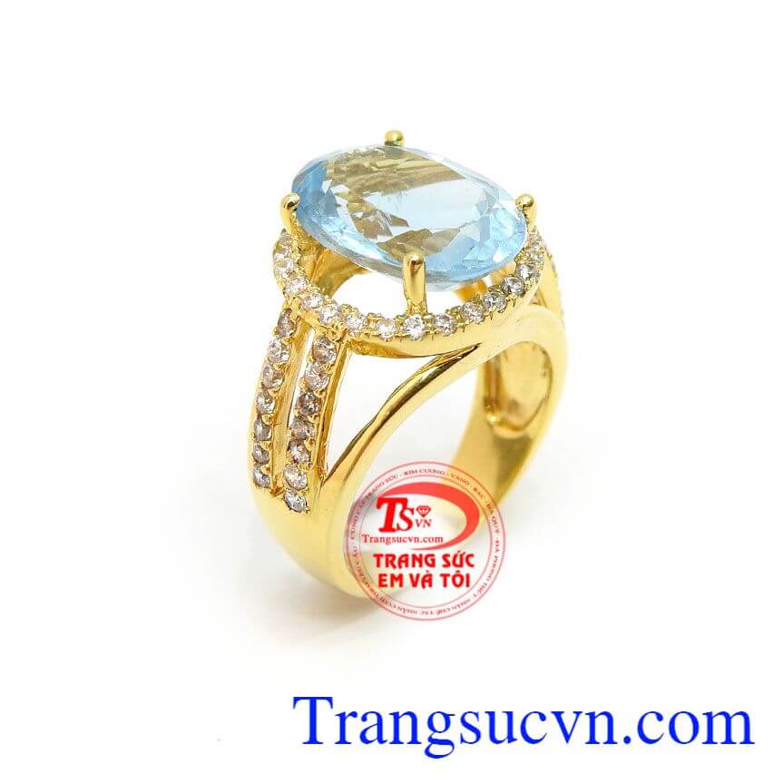 Nhẫn Nữ Topaz Bình An, nhẫn nữ vàng tây, nhẫn nữ đá quý Nhẫn Nữ Topaz Bình An, nhẫn nữ vàng tây, nhẫn nữ đá quý