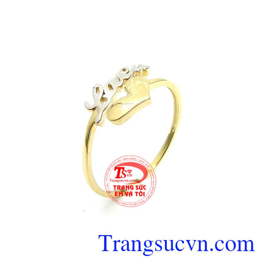 Nhẫn Nữ Trái Tim Love U, nhẫn nữ vàng tây, nhẫn nữ đẹp