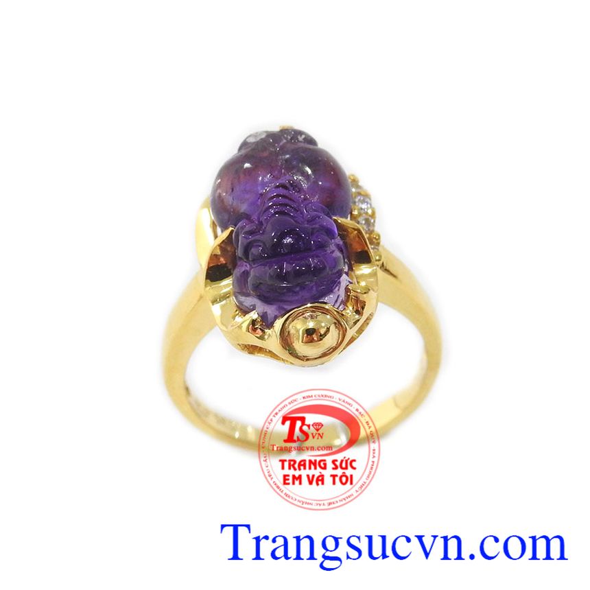 Nhẫn nữ tỳ hưu thạch anh tím, nhẫn nữ đẹp, nhẫn nữ sang trọng Nhẫn nữ tỳ hưu thạch anh tím, nhẫn nữ đẹp, nhẫn nữ sang trọng