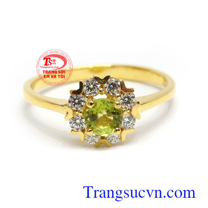 Nhẫn nữ vàng Peridot an nhiên, nhẫn nữ vàng tây, nhẫn nữ sang trọng