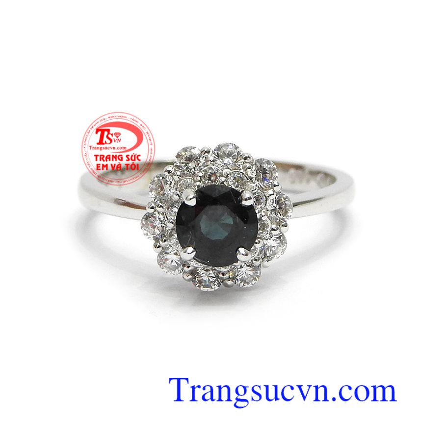 Nhẫn nữ vàng Sapphire hưng vượng, nhẫn nữ sapphire, nhẫn nữ sang trọng