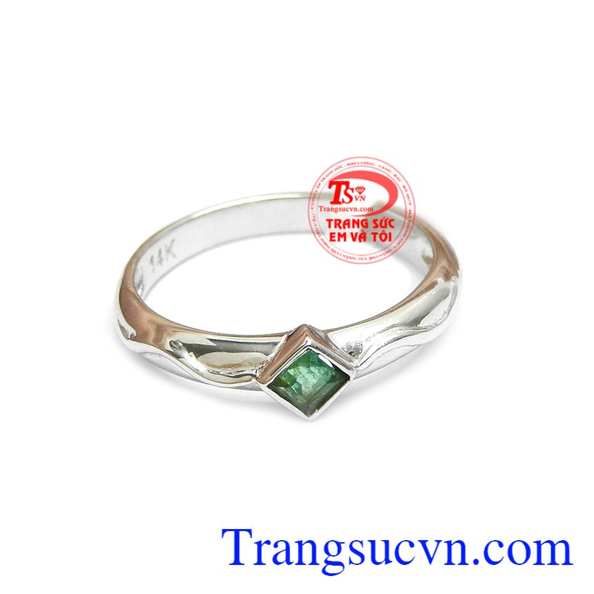 Nhẫn nữ vàng trắng 14k xinh đẹp, nhẫn nữ emerald thiên nhiên, nhẫn nữ đẹp Nhẫn nữ vàng trắng 14k xinh đẹp, nhẫn nữ emerald thiên nhiên, nhẫn nữ đẹp