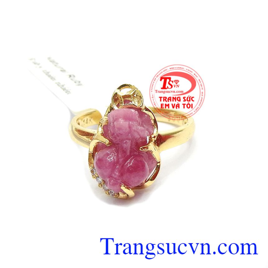 Nhẫn ruby tỳ hưu đại cát, nhẫn nữ vàng tây, nhẫn nữ sang trọng Nhẫn ruby tỳ hưu đại cát, nhẫn nữ vàng tây, nhẫn nữ sang trọng
