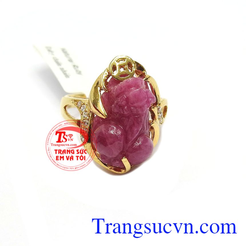 Nhẫn ruby tỳ hưu may mắn, nhẫn nữ tỳ hưu, nhẫn nữ đá quý Nhẫn ruby tỳ hưu may mắn, nhẫn nữ tỳ hưu, nhẫn nữ đá quý
