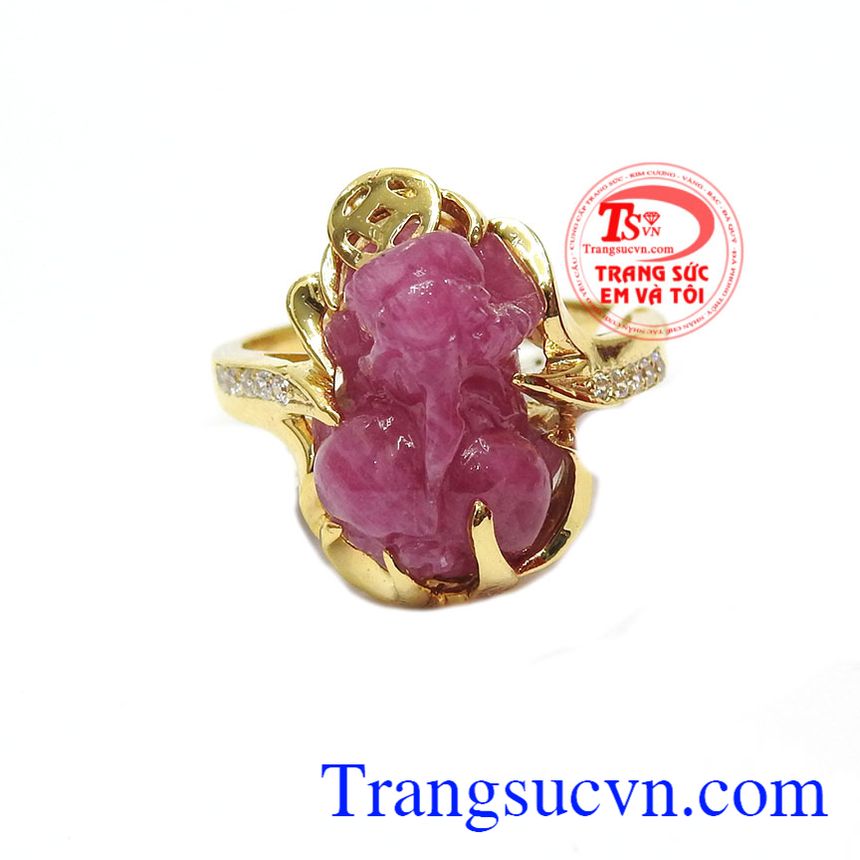 Nhẫn ruby tỳ hưu ngậm tiền, nhẫn nữ tỳ hưu, nhẫn nữ vàng tây Nhẫn ruby tỳ hưu ngậm tiền, nhẫn nữ tỳ hưu, nhẫn nữ vàng tây