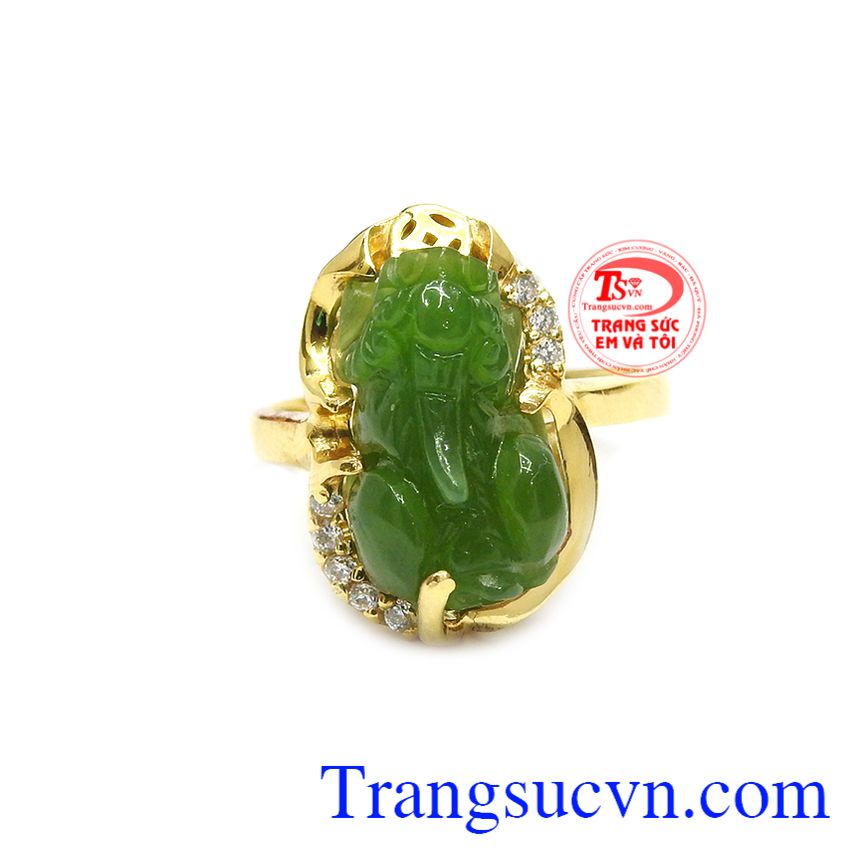 Nhẫn tỳ hưu cẩm thạch đáng yêu, nhẫn nữ tỳ hưu, nhẫn nữ vàng tây Nhẫn tỳ hưu cẩm thạch đáng yêu, nhẫn nữ tỳ hưu, nhẫn nữ vàng tây