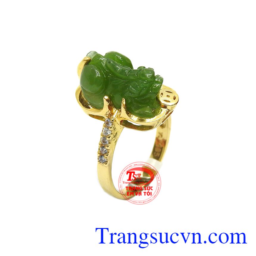 Nhẫn tỳ hưu nephrite may mắn, nhẫn nữ tỳ hưu, nhẫn nữ vàng tây Nhẫn tỳ hưu nephrite may mắn, nhẫn nữ tỳ hưu, nhẫn nữ vàng tây