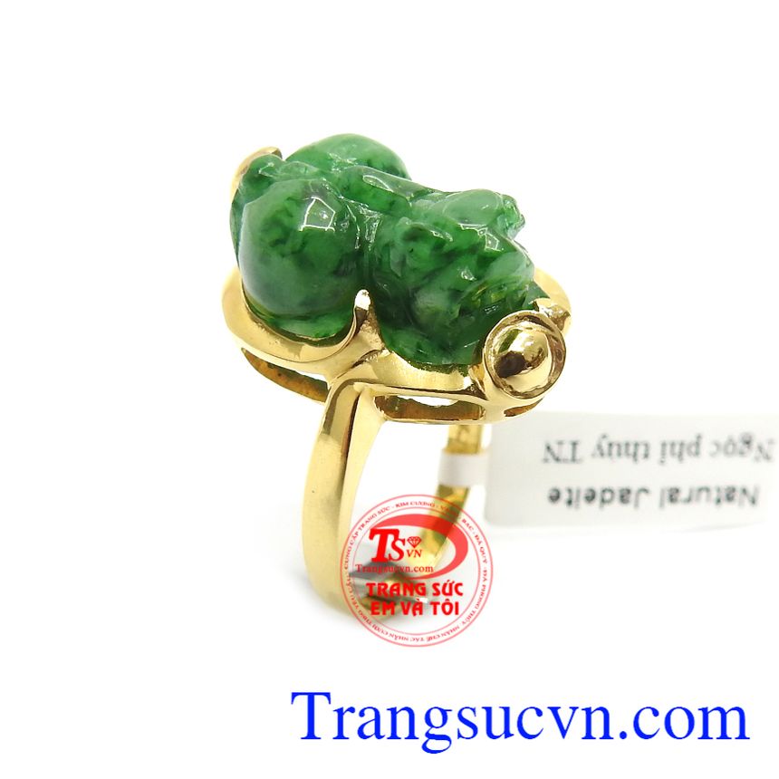 Nhẫn Tỳ Hưu Ngậm Tiền Tài Lộc, nhẫn nữ tỳ hưu, nhẫn nữ vàng tây