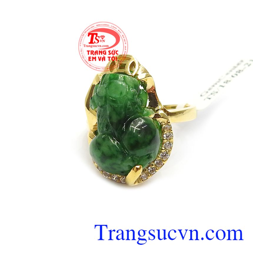 Nhẫn Tỳ Hưu Phỉ Thúy May Mắn, nhẫn nữ tỳ hưu, nhẫn nữ vàng tây