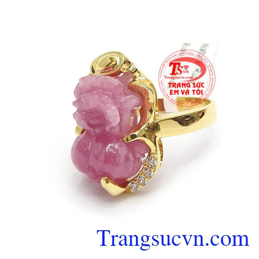 Nhẫn Tỳ Hưu Ruby Chiêu Tài, nhẫn nữ đẹp, nhẫn nữ vàng tây Nhẫn Tỳ Hưu Ruby Chiêu Tài, nhẫn nữ đẹp, nhẫn nữ vàng tây
