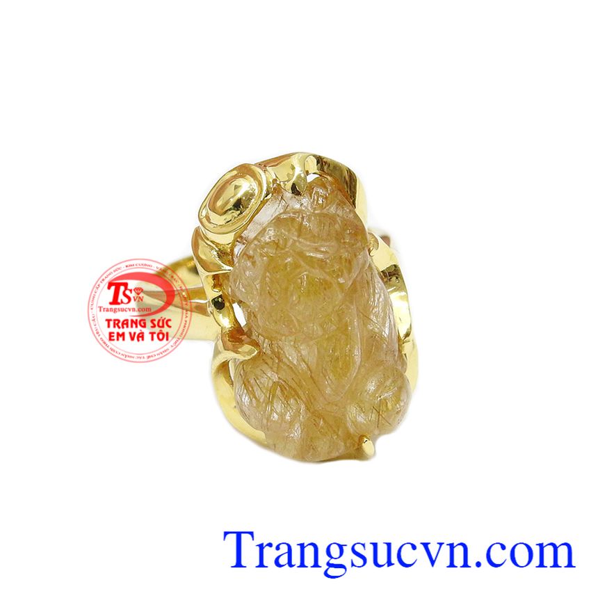 Nhẫn tỳ hưu thạch anh tóc thiên nhiên, nhẫn nữ tỳ hưu, nhẫn nữ đẹp Nhẫn tỳ hưu thạch anh tóc thiên nhiên, nhẫn nữ tỳ hưu, nhẫn nữ đẹp