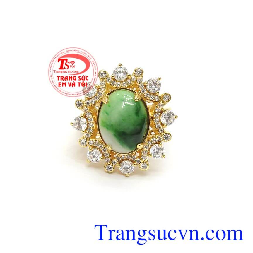 Nhẫn Vàng Cẩm Thạch May Mắn, nhẫn nữ vàng tây, nhẫn nữ đẹp