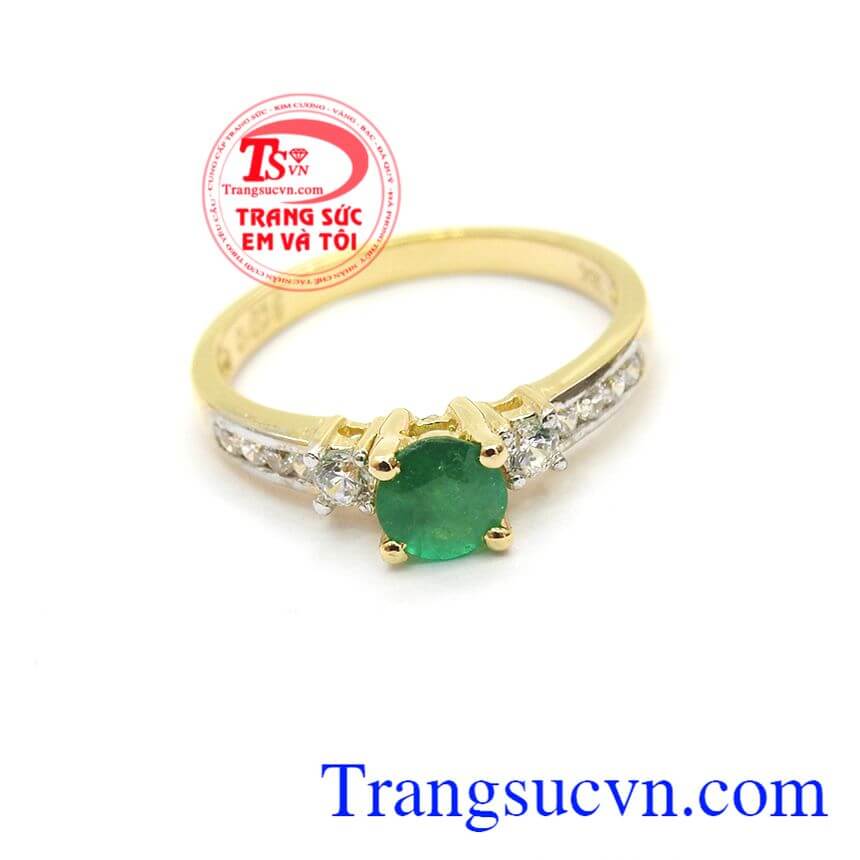 Nhẫn vàng Emerald, nhẫn nữ vàng tây, nhẫn nữ đá quý