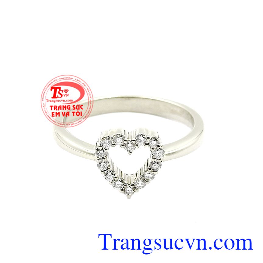 Nhẫn vàng trắng yêu thương, Nhẫn nữ vàng, nhẫn nữ thời trang quý phái