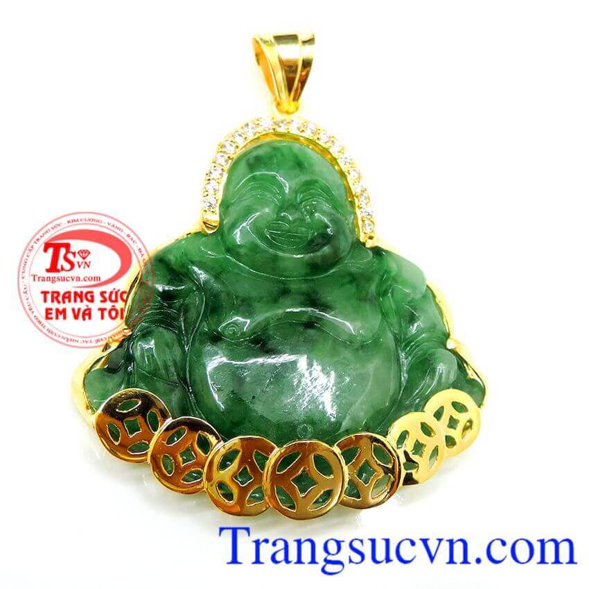 Phật di lặc ngọc phỉ thúy Vàng, mặt dây nam đẹp, mặt dây vàng tây