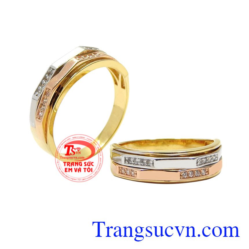 Đôi nhẫn cưới vàng cá tính, Nhẫn cưới vàng tây, Nhẫn cưới thời trang Đôi nhẫn cưới vàng cá tính, Nhẫn cưới vàng tây, Nhẫn cưới thời trang