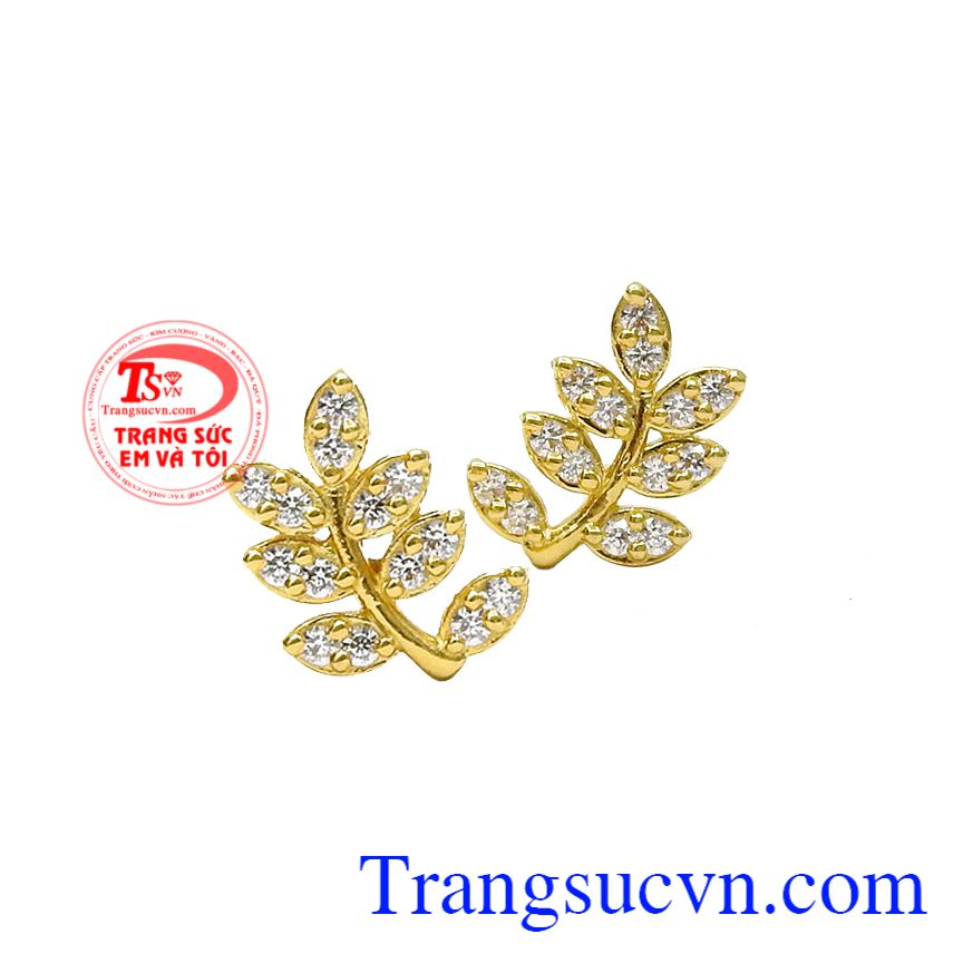 Hoa tai chiếc lá thời trang, Hoa tai nữ vàng, Hoa tai vàng sang trọng Hoa tai chiếc lá thời trang, Hoa tai nữ vàng, Hoa tai vàng sang trọng