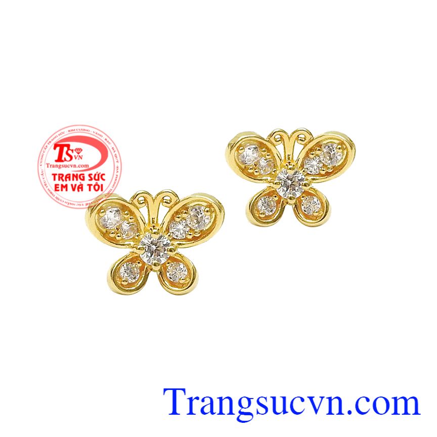 Hoa tai hồ điệp dễ thương, Hoa tai nữ vàng. Hoa tai vàng sang trọng Hoa tai hồ điệp dễ thương, Hoa tai nữ vàng. Hoa tai vàng sang trọng