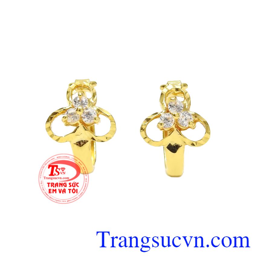 Hoa tai vàng tây xinh yêu, Hoa tai nữ vàng, Hoa tai vàng tây sang trọng Hoa tai vàng tây xinh yêu, Hoa tai nữ vàng, Hoa tai vàng tây sang trọng
