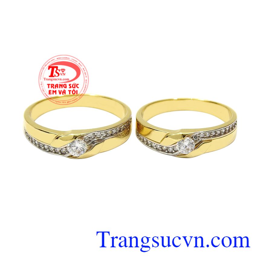 Nhẫn cưới vàng tâm đầu ý hợp, Nhẫn cưới vàng tây, Nhẫn cưới thời trang sang trọng Nhẫn cưới vàng tâm đầu ý hợp, Nhẫn cưới vàng tây, Nhẫn cưới thời trang sang trọng