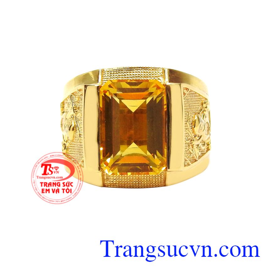 Nhẫn nam thạch anh vàng tuổi Thân, Nhẫn nam vàng tây, Nhẫn nam vàng sang trọng Nhẫn nam thạch anh vàng tuổi Thân, Nhẫn nam vàng tây, Nhẫn nam vàng sang trọng