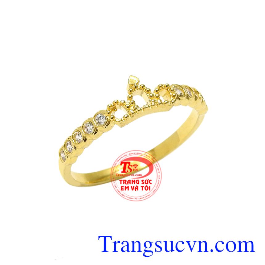 Nhẫn nữ vương miện dễ thương, Nhẫn vàng tây nữ, Nhẫn nữ vàng sang trọng Nhẫn nữ vương miện dễ thương, Nhẫn vàng tây nữ, Nhẫn nữ vàng sang trọng