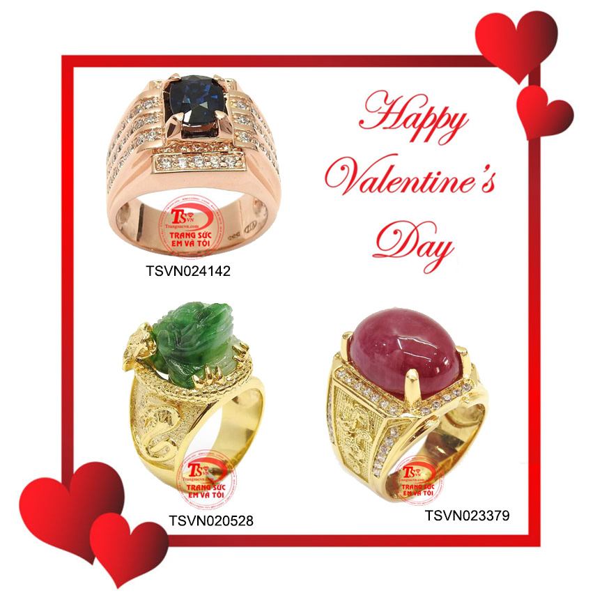 Nhẫn gắn đá quý là sự lựa chọn tốt trong ngày valentine Nhẫn gắn đá quý là sự lựa chọn tốt trong ngày valentine