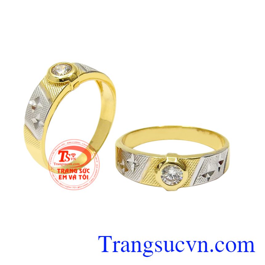 Nhẫn cưới hạnh phúc vẹn tròn, Nhẫn cưới sang trọng, Nhẫn cưới vàng tây thời trang Nhẫn cưới hạnh phúc vẹn tròn, Nhẫn cưới sang trọng, Nhẫn cưới vàng tây thời trang