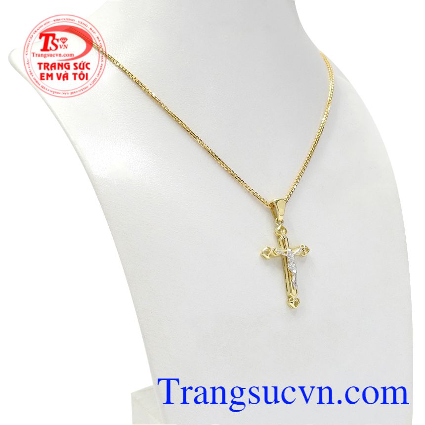 Bộ mặt dây thánh giá bình an, Bộ dây chuyền nữ, Trang sức vàng quý phái Bộ mặt dây thánh giá bình an, Bộ dây chuyền nữ, Trang sức vàng quý phái