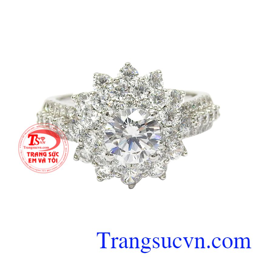 Nhẫn vàng trắng quý cô lấp lánh, Nhẫn vàng trắng nữ, Nhẫn vàng tây đẹp Nhẫn vàng trắng quý cô lấp lánh, Nhẫn vàng trắng nữ, Nhẫn vàng tây đẹp