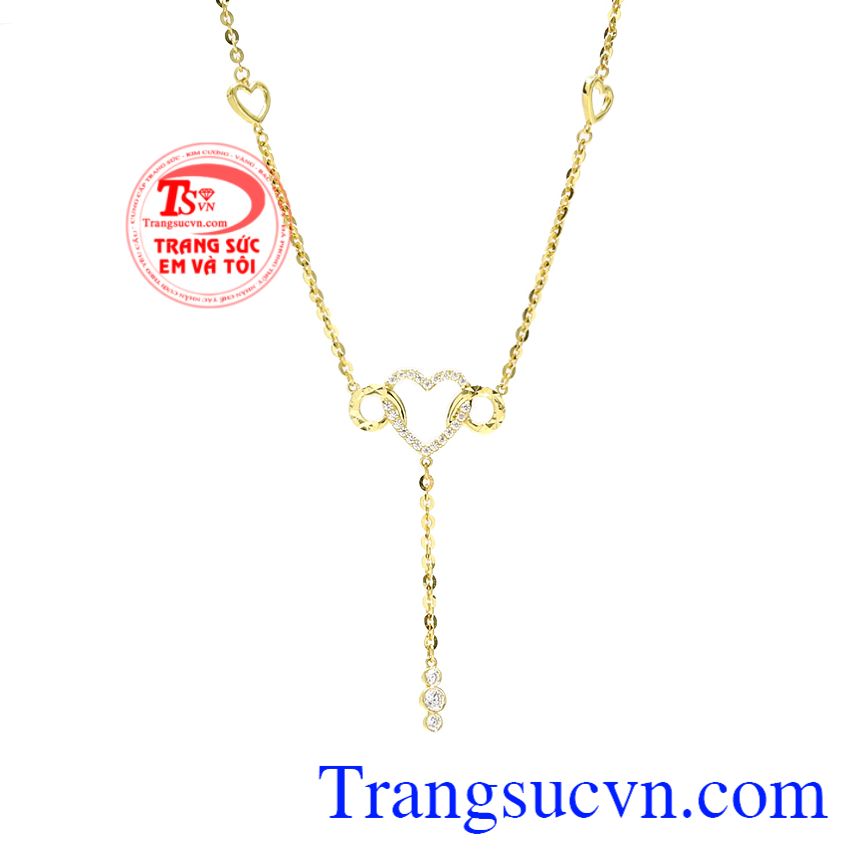 Dây chuyền trái tim nữ tính, Dây chuyền nữ vàng, Dây chuyền vàng tây đẹp Dây chuyền trái tim nữ tính, Dây chuyền nữ vàng, Dây chuyền vàng tây đẹp