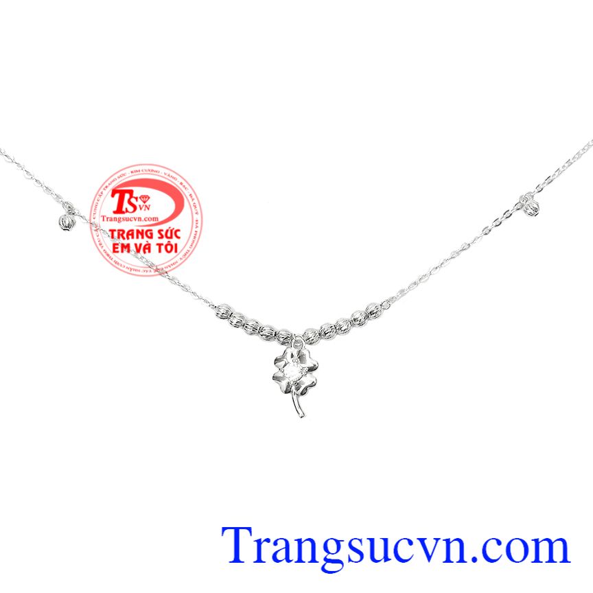 Lắc tay vàng trắng cỏ bốn lá, Lắc tay vàng nữ, Lắc vàng tây cao cấp Lắc tay vàng trắng cỏ bốn lá, Lắc tay vàng nữ, Lắc vàng tây cao cấp