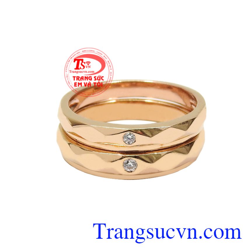 Nhẫn cưới vàng hồng hạnh phúc, Nhẫn cưới thời trang, Nhẫn cưới vàng sang trọng Nhẫn cưới vàng hồng hạnh phúc, Nhẫn cưới thời trang, Nhẫn cưới vàng sang trọng