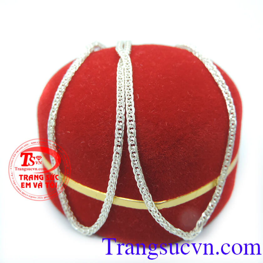 Dây chuyền bạc ý nữ tính. day chuyen bac nu tinh