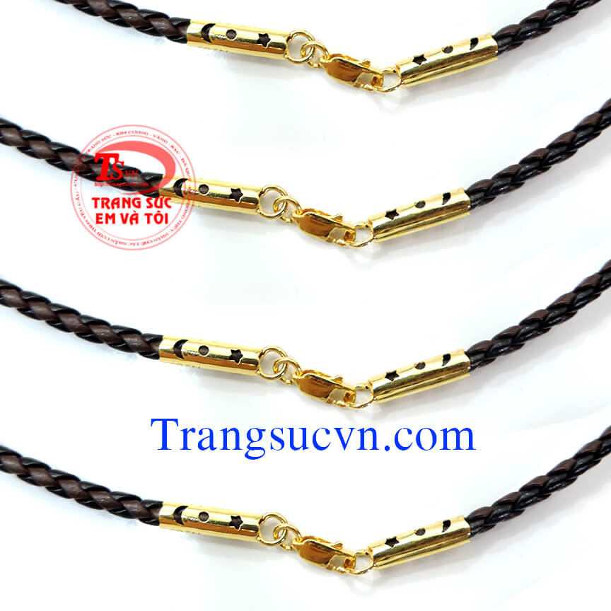 Hình ảnh: Dây da bọc vàng, dây da vàng tây, day da gia re, dây chuyền nam, dây vàng tây,https://trangsucvn.com