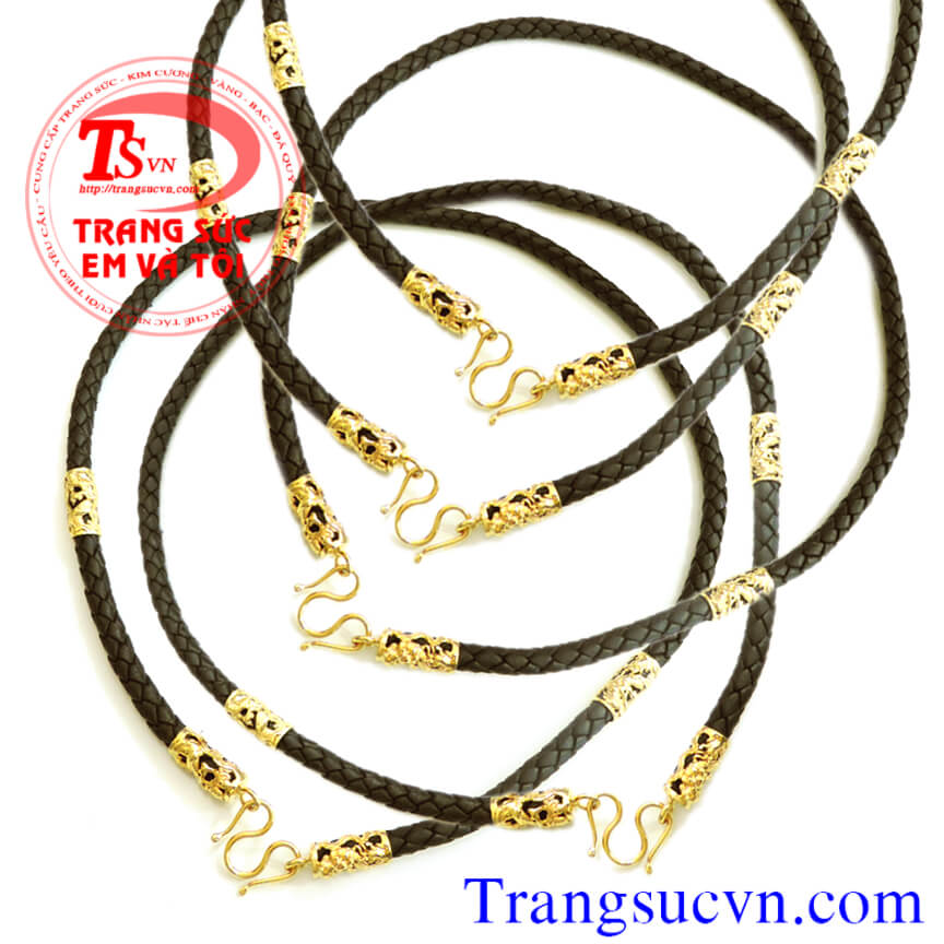 Dây da bọc rồng vàng tây Dây da bọc rồng vàng tây