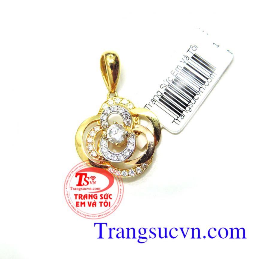 Mặt dây hoa vàng tây, Mặt dây chuyền vàng, mặt dây nữ thời trang Mặt dây hoa vàng tây, Mặt dây chuyền vàng, mặt dây nữ thời trang