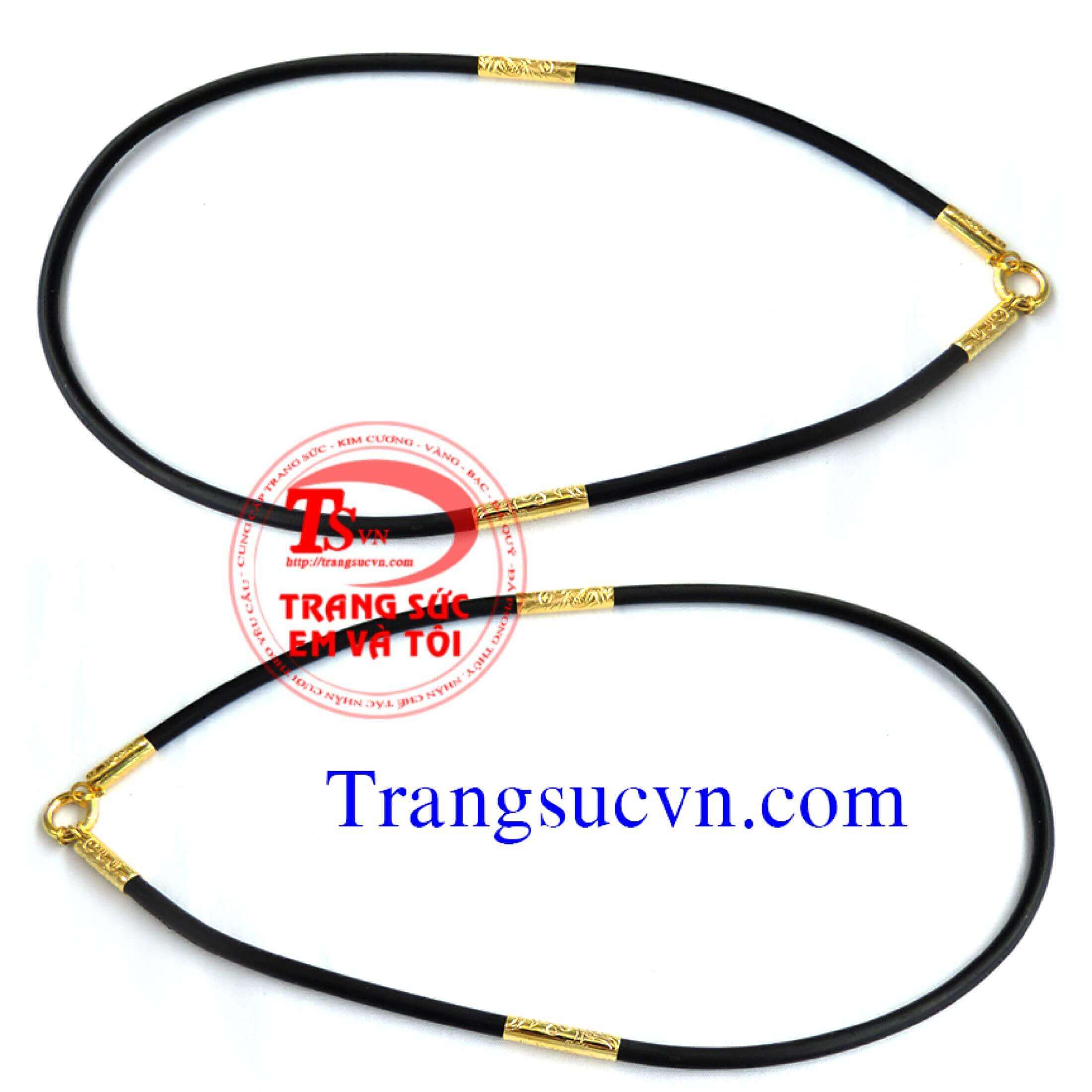 Dây cao su chạm rồng vàng 10k, Dây chuyền vàng, dây cao su bọc vàng đẹp