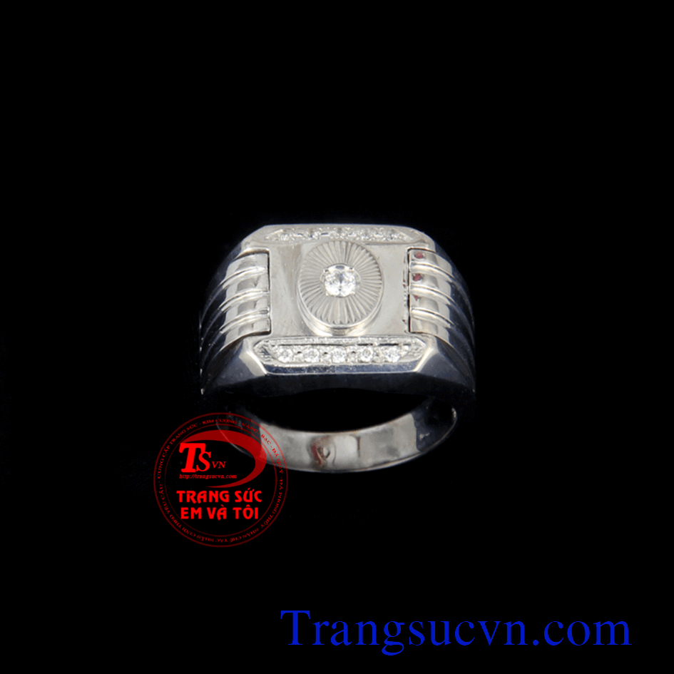 nhan-nam-mat-cat-trang Nhẫn nam trẻ trung sang trọng