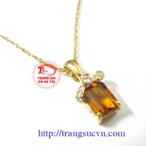 Mặt dây chuyền vàng Citrine mat_day_chuyen_vang_Citrine ;Mặt dây chuyền vàng Citrine
