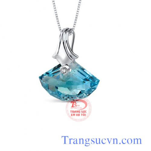 mat_day_truyen_vang_trang_topaz ;Mặt dây chuyền vàng trắng topaz
