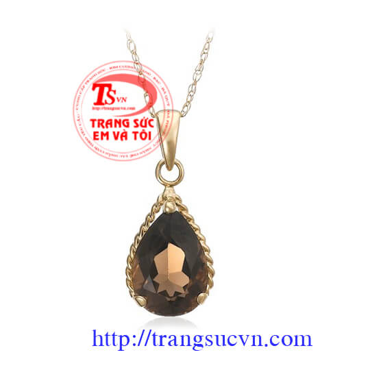 Mặt dây vàng đá thạch anh khói mat_day_vang_da_thach_anh_khoi, Mặt dây vàng đá thạch anh khói