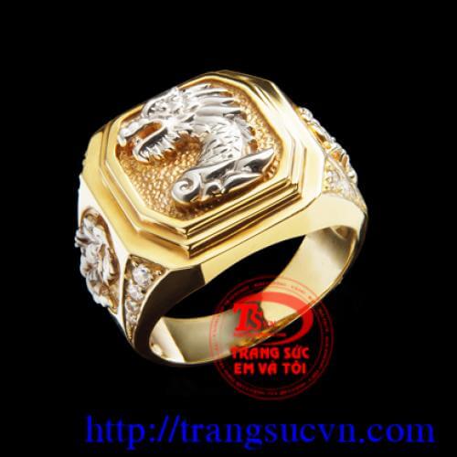 Nhẫn đầu rồng thân bọ cạp, vàng 14K, Nhẫn nam đẹp, nhẫn nam sang trọng Nhẫn đầu rồng thân bọ cạp, vàng 14K, Nhẫn nam đẹp, nhẫn nam sang trọng