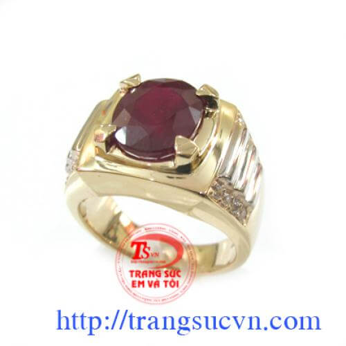 Nhẫn nam ruby đá tự nhiên, Nhẫn nam đẹp, nhẫn nam vàng sang trọng Nhẫn nam ruby đá tự nhiên, Nhẫn nam đẹp, nhẫn nam vàng sang trọng