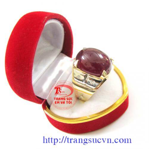 Ruby nhẫn vàng tây, Nhẫn nam đẹp, nhẫn nam vàng sang trọng