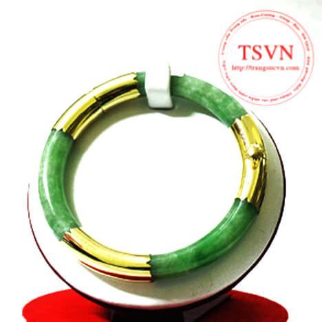 vong ngoc cam thach nam vang tay,Vòng ngọc cẩm thạch nạm vàng tây