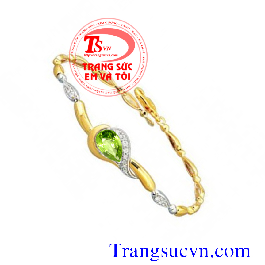 Lắc vàng 18k đá peridot mệnh Hỏa, Lắc tay vàng, lắc tay nữ đá quý Lắc vàng 18k đá peridot mệnh Hỏa, Lắc tay vàng, lắc tay nữ đá quý