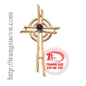 Mặt thánh giá - vàng 14k - gắn đá quý thiên nhiên măt thánh giá, mat thanh gia